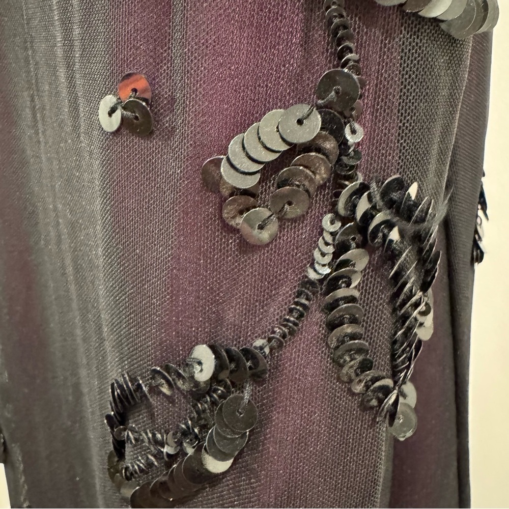 Rimini Black and Purple Sequin Spaghetti Strap Maxi Dress, Size 2 - Picture 3 of 8